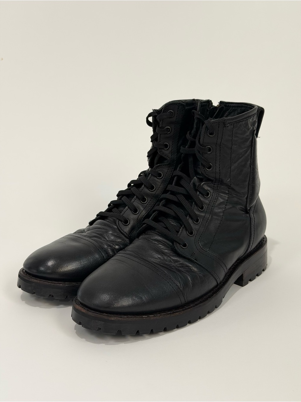 Thursday Boot Company Black Leather Lace-Up Tactical Boots